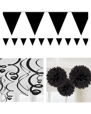 Black Pom Pom Party Decorating Kit