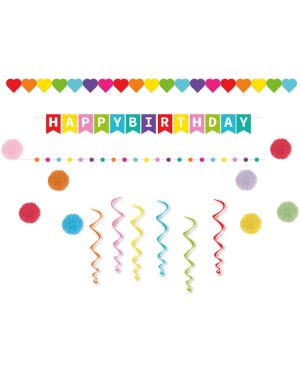 Hooray Multicolor Paper Decoration Kit (17pk)