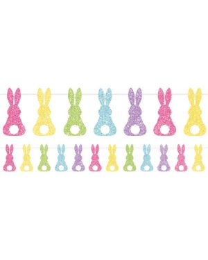 Bunny Shaped Glitter Banner - 2.1m