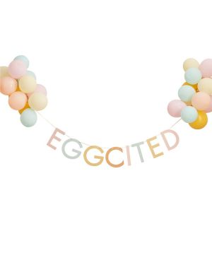 Eggcited Balloon Bunting