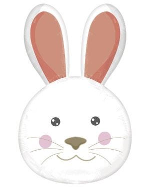 Bunny Head Shaped Balloon - 17&quot; x 29&quot; Foil