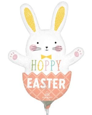 Hoppy Easter Bunny Mini Airfilled Balloon - 9&quot; Foil