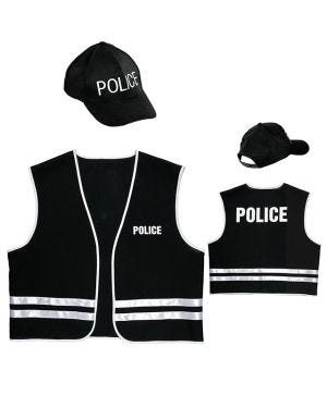 Police Officer Vest and Hat - Adult Costume