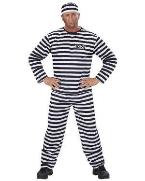 Black and White Convict - Adult Costume