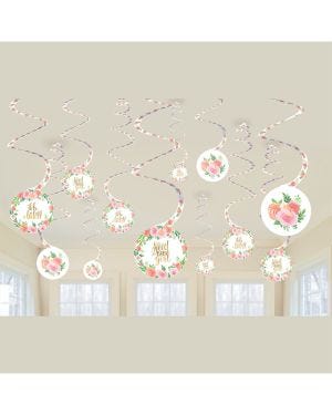 Floral Baby Hanging Swirl Decorations