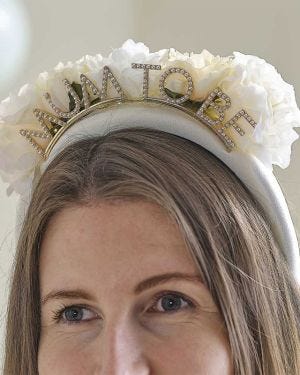 Floral Baby Foliage and Pearls &#039;Mum to Be&#039; Headband