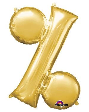 Gold % Balloon - 34&quot; Foil