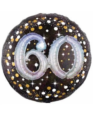 60th Birthday Sparkling Celebration 3D Balloon - 32&quot; Foil