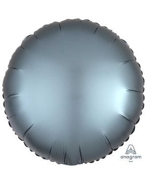 Steel Blue Satin Luxe Circle Foil Balloon - 18&quot; Unpackaged