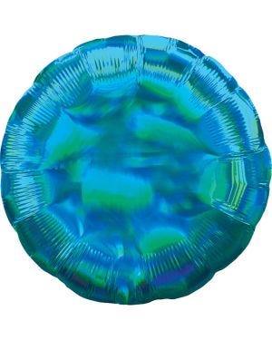 Cyan Iridescent Circle Balloon - 18&quot; Foil