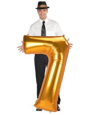 Gold Number 7 Balloon - 53&quot; Foil