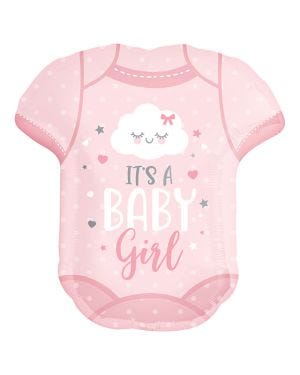 Pink It&#039;s A Girl Babygrow Balloon - 24&quot; Foil
