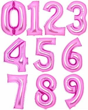 Pink Foil Number Balloons - 34&quot;
