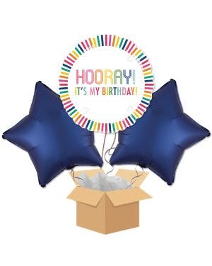 Hooray It&#039;s My Birthday Balloon Bouquet - Delivered Inflated