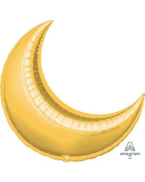 Large Gold Crescent Balloons - 35&quot; Foil (3pk)