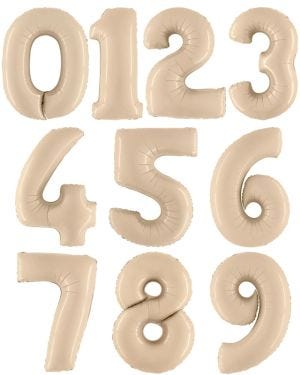 Satin Cream Foil Number Balloons - 40&quot;