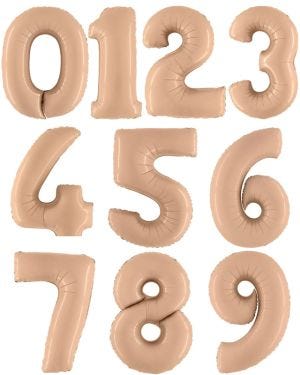 Satin Nude Foil Number Balloons - 40&quot;