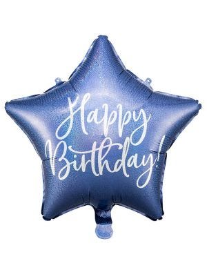 Happy Birthday Navy Star Balloon - 18&quot; Foil