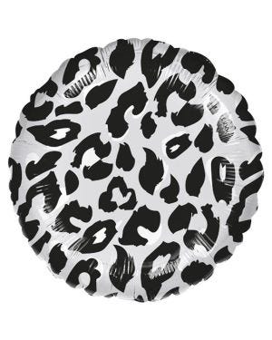 Snow Leopard Print Round Balloon - 18&quot; Foil