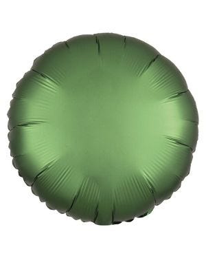 Satin Emerald Green Round Foil Balloon - 18&quot; Foil - Unpackaged