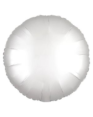 Satin White Round Balloon - 18&quot; Foil