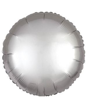 Silk Lustre Silver Round Balloon - 18&quot; Foil (Unpackaged)