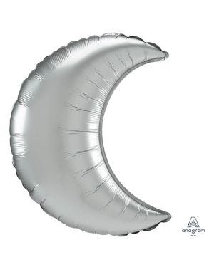 Platinum Satin Luxe Cresent Balloon - 35&quot; Foil