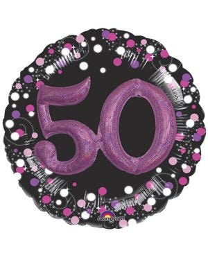 Pink 50th Birthday 3D Balloon - 18&quot; Foil