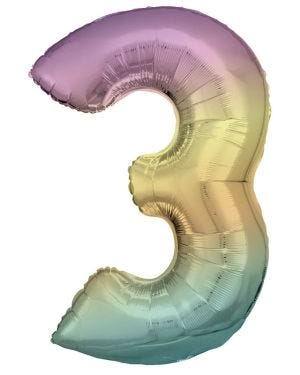Rainbow Foil Number Balloons - 34&quot;