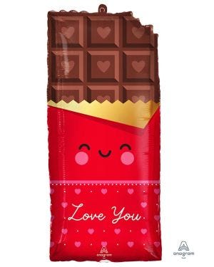 Chocolae Love Supershape Balloon - 28&quot; x 13&quot; Foil