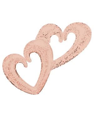 Rose Gold Interlocking Hearts Foil Balloon - 134cm x 91cm