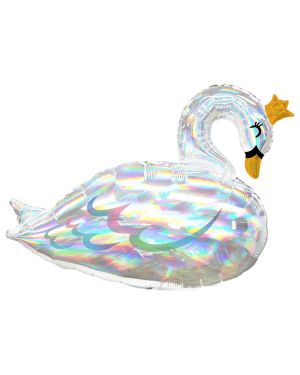 Swan Iridescent Supershape Balloon - 29&quot; x 22&quot; Foil