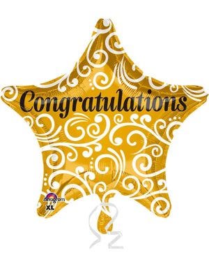 Congratulations Sophisticated Star Balloon - 18&quot; Foil