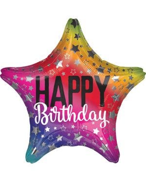 Rainbow Star Birthday Balloon - 18&quot; Foil