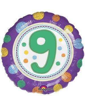 Age 9 Spot Balloon - 18&quot; Foil
