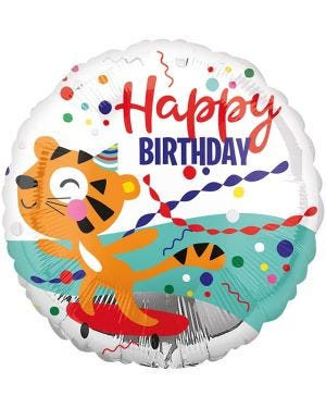 Happy Birthday Tiger Balloon - 18&quot; Foil