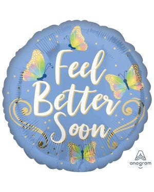 Feel Better Soon Butterflies Balloon - 18&quot; Foil