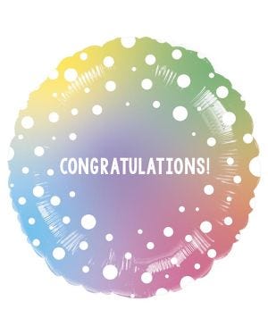 Congratulations Pastel Ombre Balloon - 18&quot; Foil