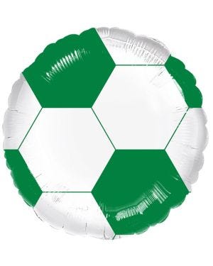 Green &amp; White Football Foil Balloon - 17&quot;
