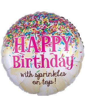 Sprinkles on Top Happy Birthday Balloon - 18&quot; Foil