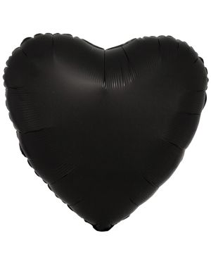 Silk Lustre Black Heart Foil Baloon - 18&quot; (Unpackaged)