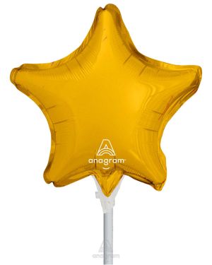 Metallic Gold Star Balloons - 4&quot; Foil (10pk)