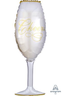Champagne Glass SuperShape Balloon - 38&quot; Foil