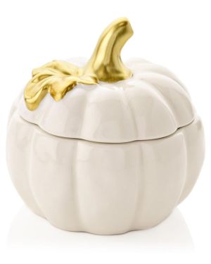 Cream &amp; Gold Pumpkin Keepsake Box - 10cm