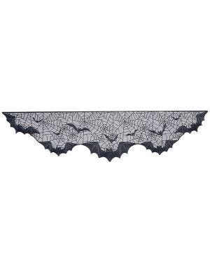 Lace Bat Print Fireplace Drape