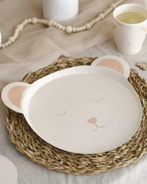 Teddy Bear Baby Shower Paper Plates - 25cm x 29.2cm (8pk)