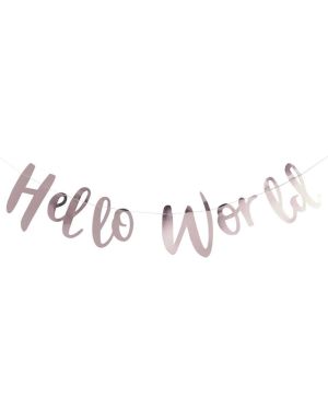 Hello World Rose Gold Letter Bunting - 2m