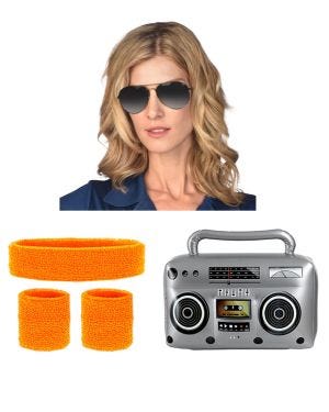 Orange 80&#039;s Inflatable Accessory Kit