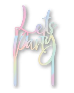 Iridescent Acrylic Cake Topper - 10cm x 18cm