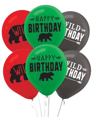 Little Lumberjack Birthday Balloons - 12&quot; Latex (6pk)